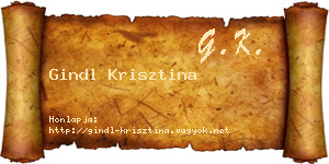 Gindl Krisztina névjegykártya